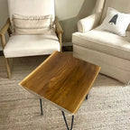 Greenage Teak End Table Solid Live Edge Side Table