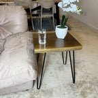 Greenage Teak End Table Solid Live Edge Side Table