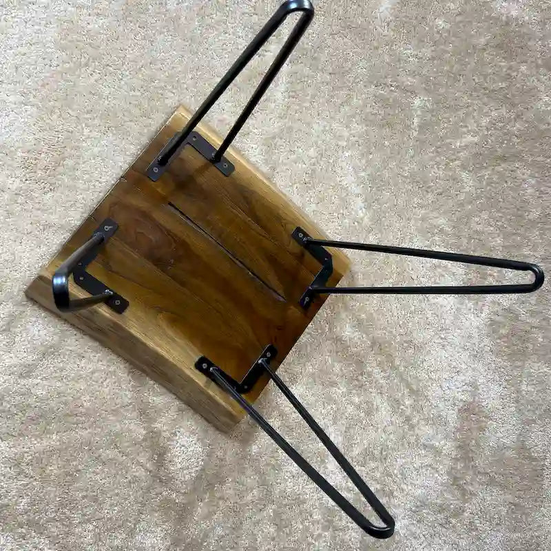 Greenage Teak End Table Solid Live Edge Side Table