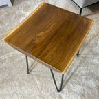 Greenage Teak End Table Solid Live Edge Side Table