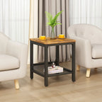 Coffee Table Set of 3, Coffee Table with 2 Square End Side Tables, Living Room Table Set for Home Office