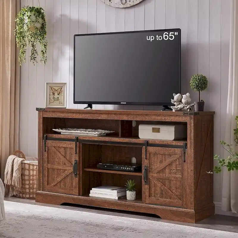 Farmhouse Wood TV Stand, Highboy Entertainment Center, Media Console