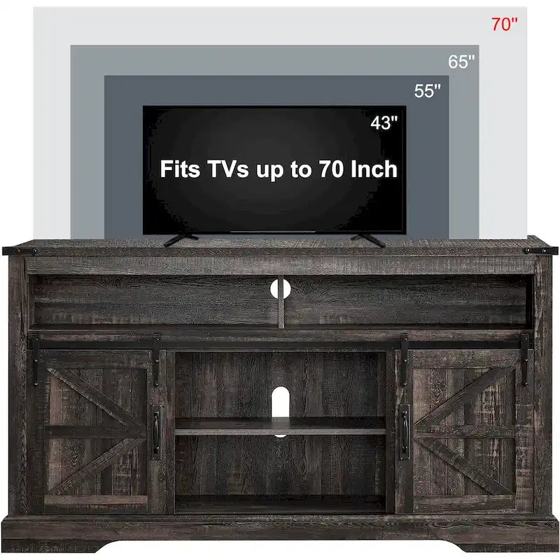 Farmhouse Wood TV Stand, Highboy Entertainment Center, Media Console