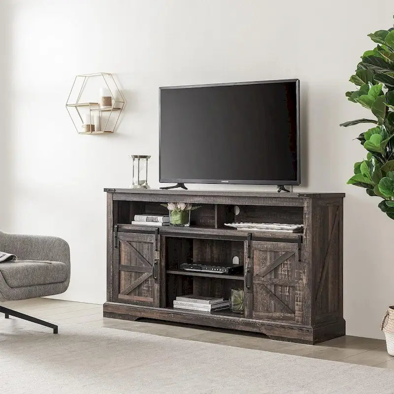 Farmhouse Wood TV Stand, Highboy Entertainment Center, Media Console