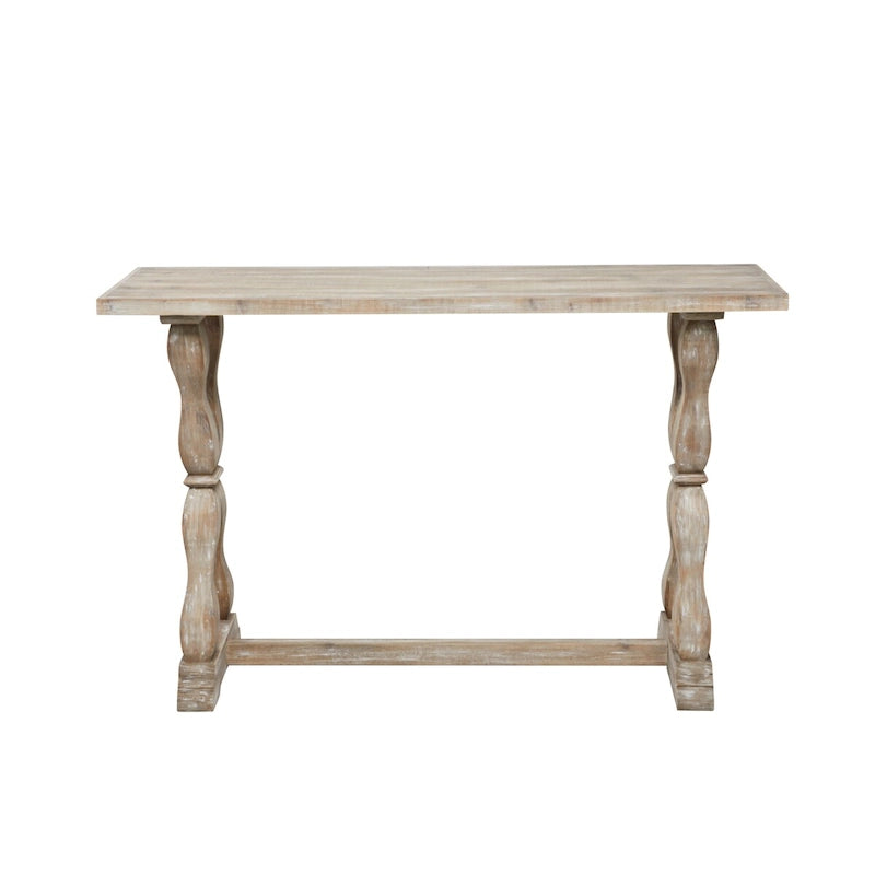 Wood Console Table or Bench with Distressed Accents - Brown - Roche River Decor