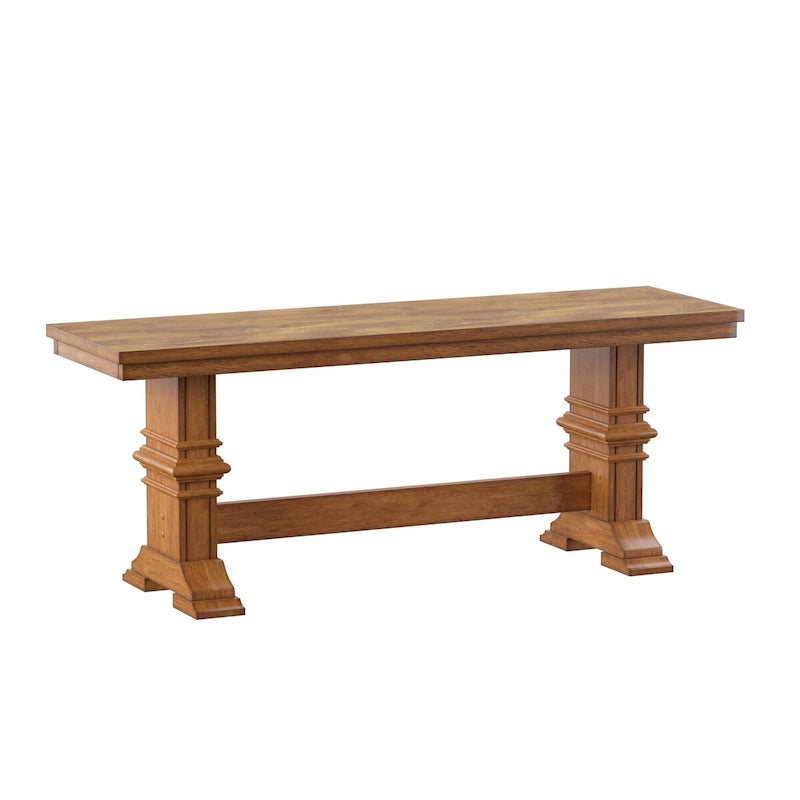 Eleanor Two-Tone Trestle Leg Wood Dining Bench by iNSPIRE Q Classic