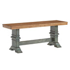 Eleanor Two-Tone Trestle Leg Wood Dining Bench by iNSPIRE Q Classic
