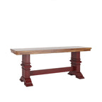 Eleanor Two-Tone Trestle Leg Wood Dining Bench by iNSPIRE Q Classic