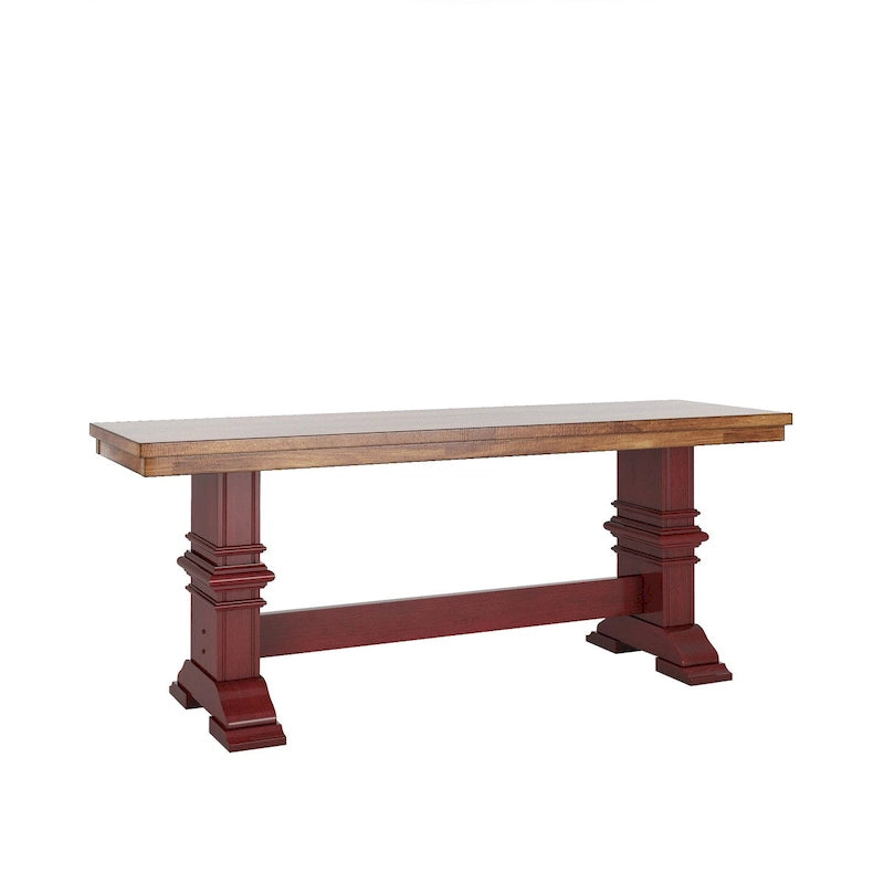 Eleanor Two-Tone Trestle Leg Wood Dining Bench by iNSPIRE Q Classic