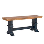 Eleanor Two-Tone Trestle Leg Wood Dining Bench by iNSPIRE Q Classic