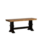 Eleanor Two-Tone Trestle Leg Wood Dining Bench by iNSPIRE Q Classic