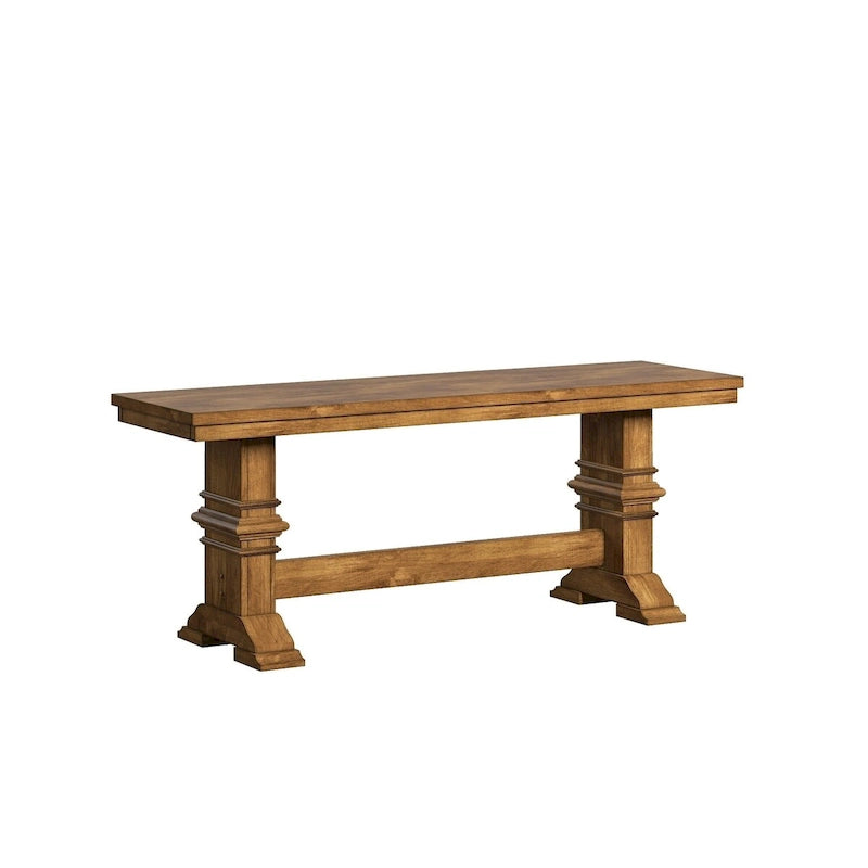 Eleanor Two-Tone Trestle Leg Wood Dining Bench by iNSPIRE Q Classic