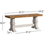 Eleanor Two-Tone Trestle Leg Wood Dining Bench by iNSPIRE Q Classic