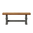 Eleanor Two-Tone Trestle Leg Wood Dining Bench by iNSPIRE Q Classic