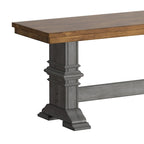 Eleanor Two-Tone Trestle Leg Wood Dining Bench by iNSPIRE Q Classic