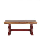 Eleanor Two-Tone Trestle Leg Wood Dining Bench by iNSPIRE Q Classic