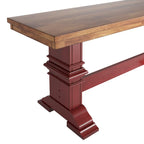 Eleanor Two-Tone Trestle Leg Wood Dining Bench by iNSPIRE Q Classic