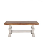 Eleanor Two-Tone Trestle Leg Wood Dining Bench by iNSPIRE Q Classic