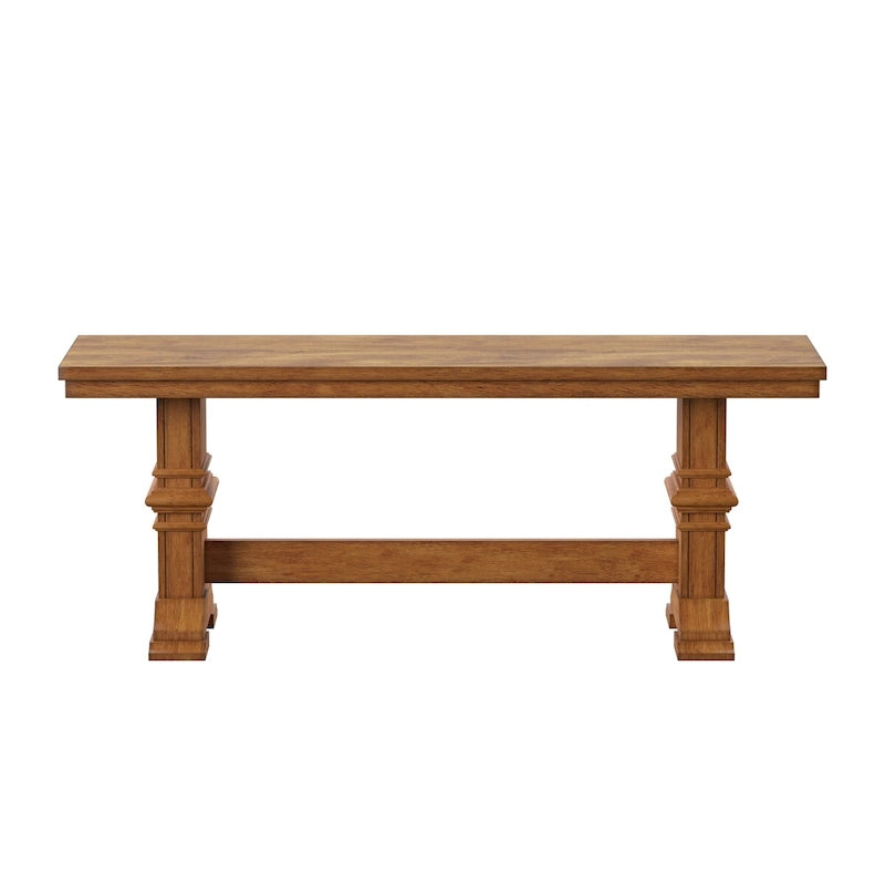 Eleanor Two-Tone Trestle Leg Wood Dining Bench by iNSPIRE Q Classic