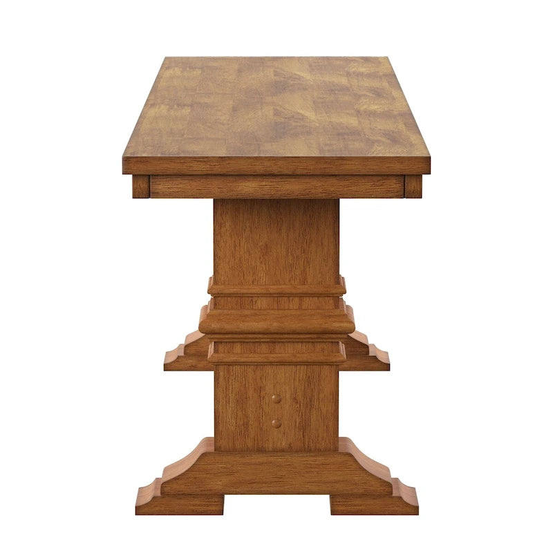 Eleanor Two-Tone Trestle Leg Wood Dining Bench by iNSPIRE Q Classic