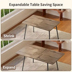 7 Piece Industrial Dining Table Set for Kitchen with 6 Chairs Longboard Backrest