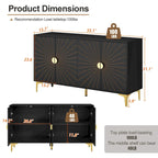 Sideboard Buffet Cabinet with Storage Four Door Adjustable Shelves Storage Cabinet Coffee Bar Cabinet