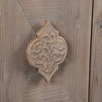 Antique Carved Flower Door Sideboard Storage Cabinet