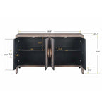 Antique Carved Flower Door Sideboard Storage Cabinet