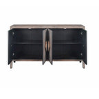 Antique Carved Flower Door Sideboard Storage Cabinet