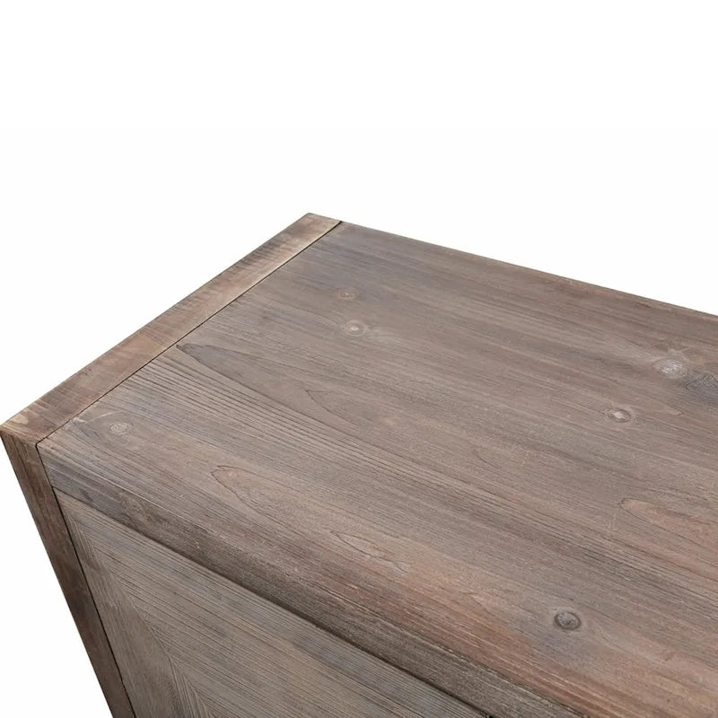 Antique Carved Flower Door Sideboard Storage Cabinet