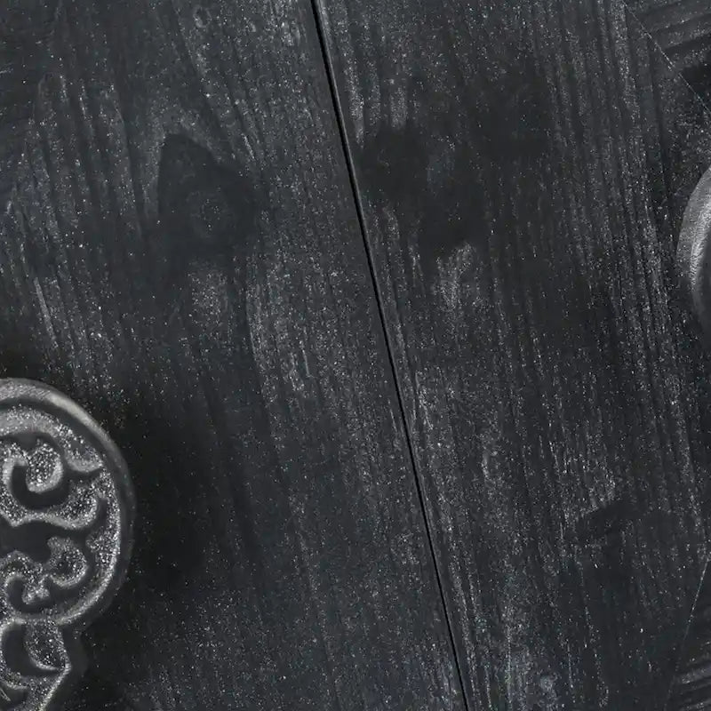 Antique Carved Flower Door Sideboard Storage Cabinet