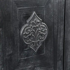 Antique Carved Flower Door Sideboard Storage Cabinet