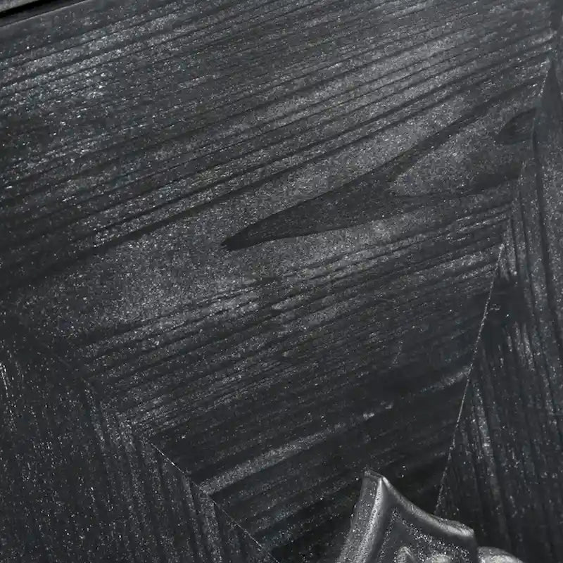 Antique Carved Flower Door Sideboard Storage Cabinet