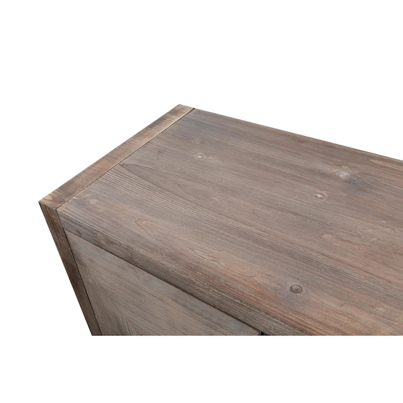 Antique Carved Flower Door Sideboard Storage Cabinet