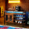 Moasis 55 Industrial Coffee Bar Cabinet with Led Lights and Power Outlets - 55L x 15.7W x 29.5H
