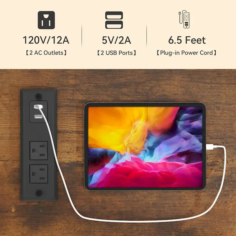 Moasis 55 Industrial Coffee Bar Cabinet with Led Lights and Power Outlets - 55L x 15.7W x 29.5H
