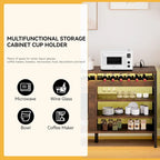 Moasis 55 Industrial Coffee Bar Cabinet with Led Lights and Power Outlets - 55L x 15.7W x 29.5H