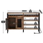 Moasis 55 Industrial Coffee Bar Cabinet with Led Lights and Power Outlets - 55L x 15.7W x 29.5H