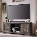 Farmhouse Wood TV Stand, Rustic Entertainment Center, Console Cabinet - n/a