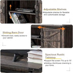 Farmhouse Wood TV Stand, Rustic Entertainment Center, Console Cabinet - n/a