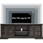 Farmhouse Wood TV Stand, Rustic Entertainment Center, Console Cabinet - n/a