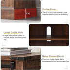 Farmhouse Wood TV Stand, Rustic Entertainment Center, Console Cabinet - n/a