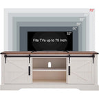 Farmhouse Wood TV Stand, Rustic Entertainment Center, Console Cabinet - n/a