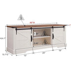 Farmhouse Wood TV Stand, Rustic Entertainment Center, Console Cabinet - n/a