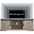 Farmhouse Wood TV Stand, Rustic Entertainment Center, Console Cabinet - n/a