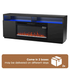 68 Modern Black RGB Electric Fireplace TV Stands Console for TVs Up to 72-inch