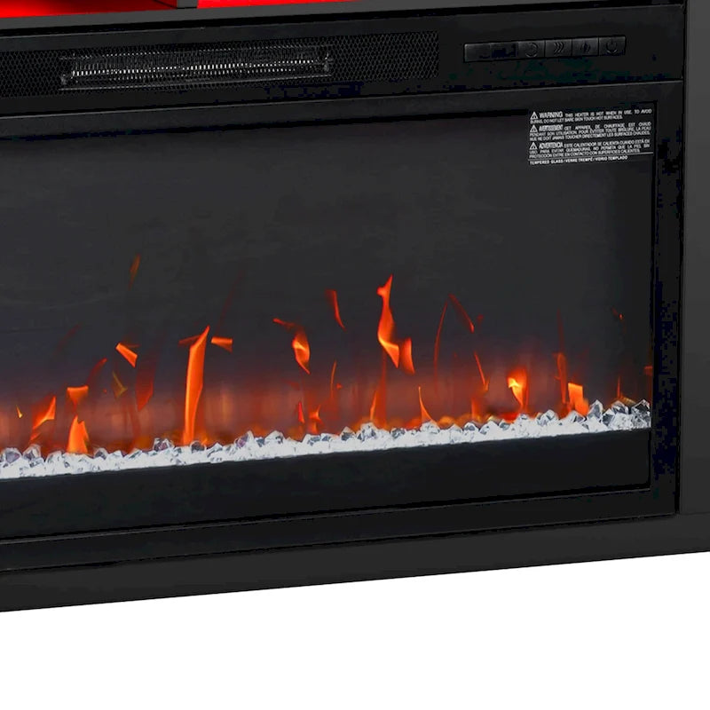 68 Modern Black RGB Electric Fireplace TV Stands Console for TVs Up to 72-inch