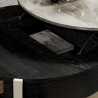 31.5 Modern Coffee Table, Lift Top Coffee Table with 3 Ottomans, Black - 31.5 X 31.5