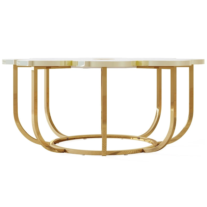 39.37-inch Modern Flower-Shaped Coffee Accent Table for Living Room