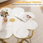 39.37-inch Modern Flower-Shaped Coffee Accent Table for Living Room